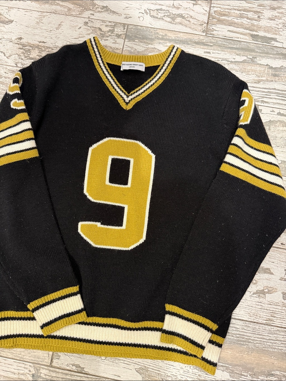 Vintage Drew Brees Number 9 Knit V-Neck Sweater